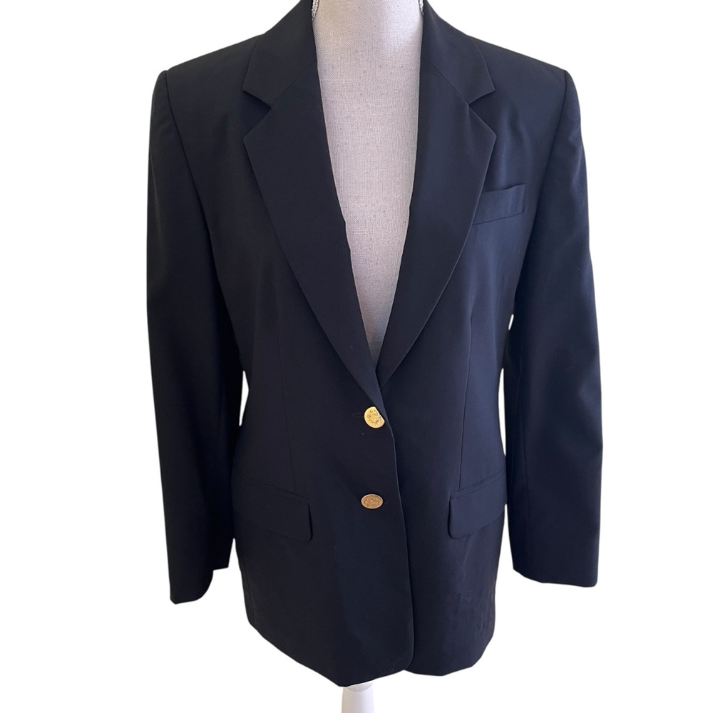 Lands' End Navy Blue Wool Two Button Blazer 8P
